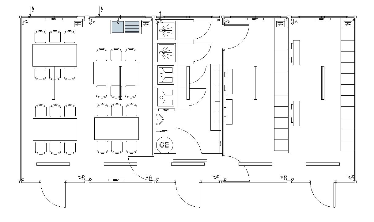 Plan base vie de chantier modulaire pour 16 à 24 personnes