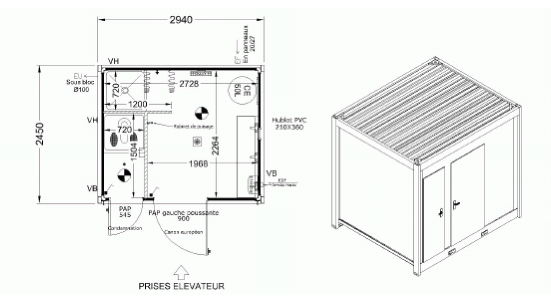 Module sanitaire cubo ALLOMAT à la vente