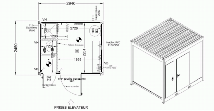 Module sanitaire allomat cubo à la vente