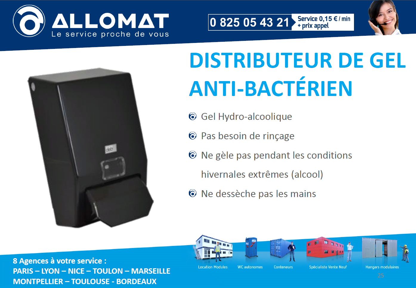 Distributeur de Gel Anti bactérien