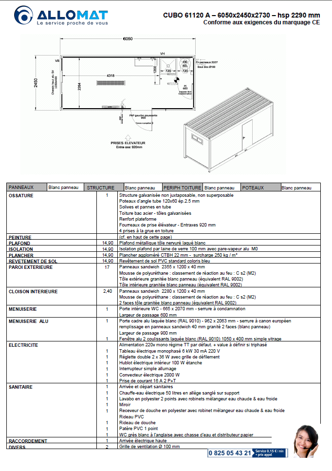 Module avec sanitaire 61120A