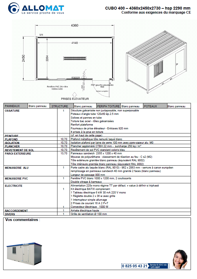 Module à la vente cubo 400 allomat