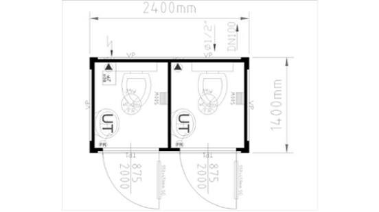 Module sanitaire raccordable Sanibox WC2A