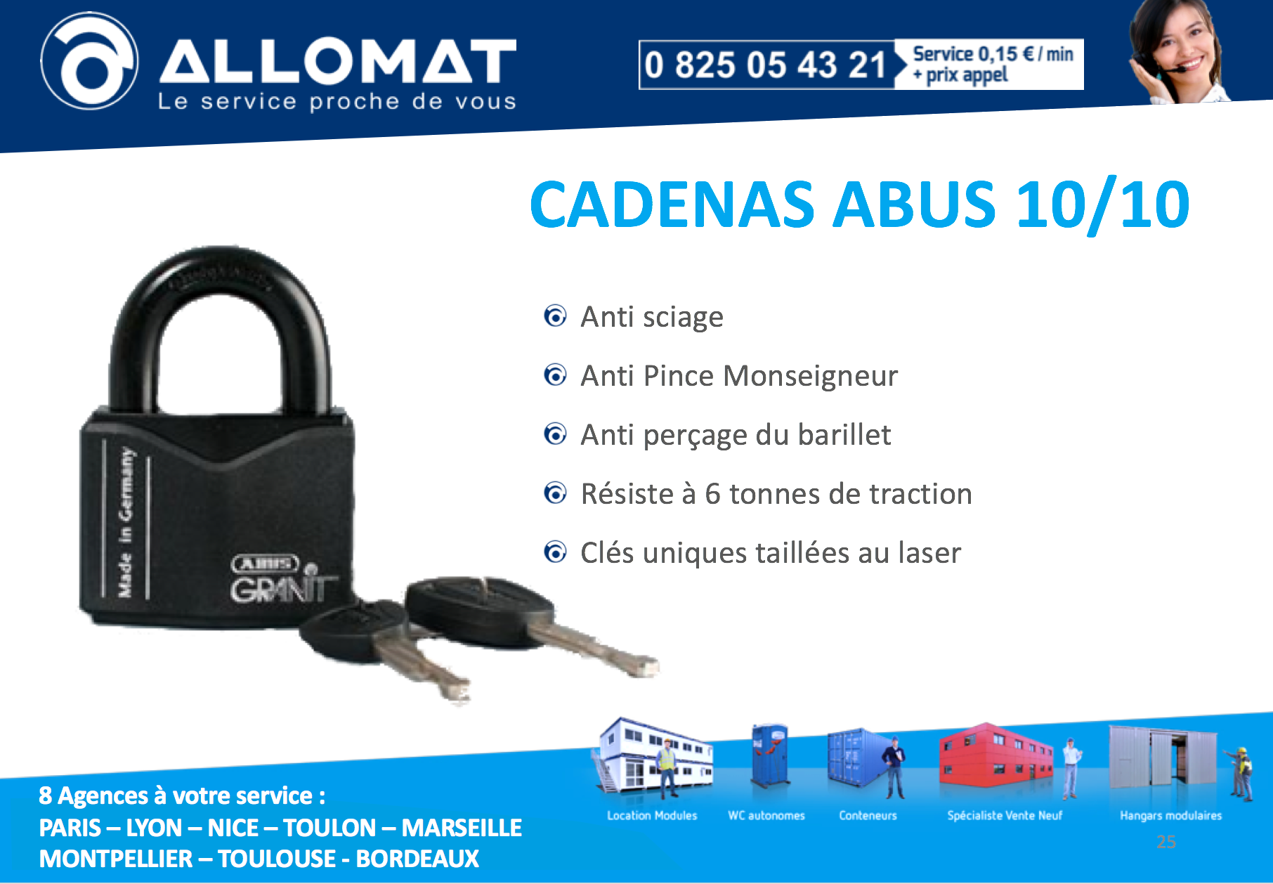 Descriptif technique cadenas GRANIT ABUS ALLOMAT pour conteneur