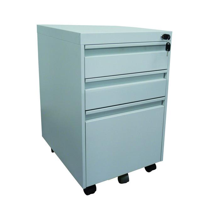 Caisson mobile métallique 2 tiroirs gris + 1 dossier suspendu