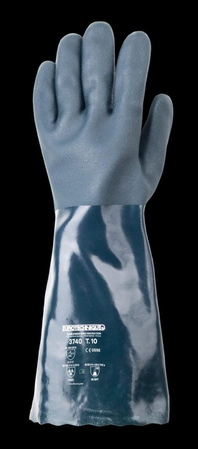 Gant de protection PVC vert taille 9 avec manchette longue