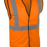 Gilet haute visibilité orange avec bandes réfléchissantes