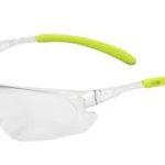 Lunettes de protection transparentes avec branches vert fluo pour travaux