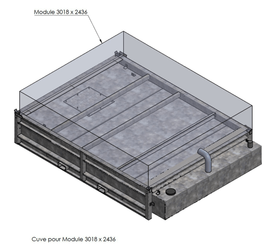 Cuve à effluents 4,4m³ pour modules sanitaires