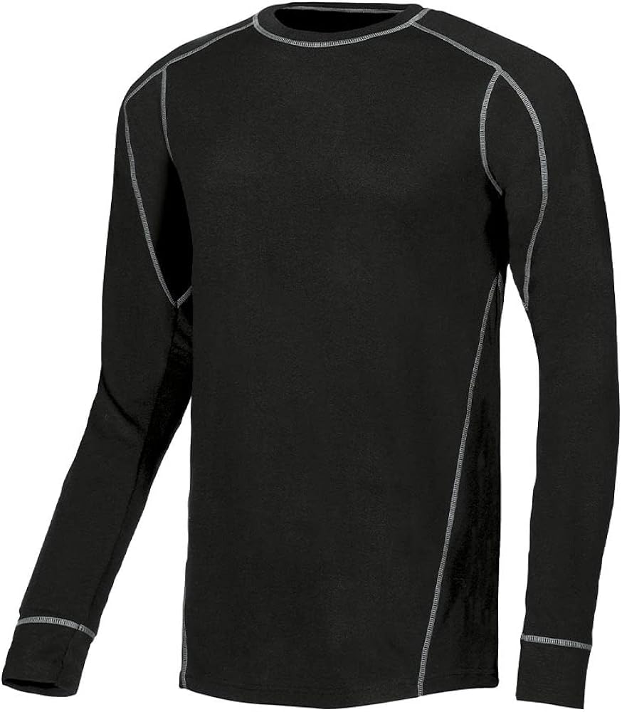 T-shirt thermique noir manches longues pour travail en extérieur