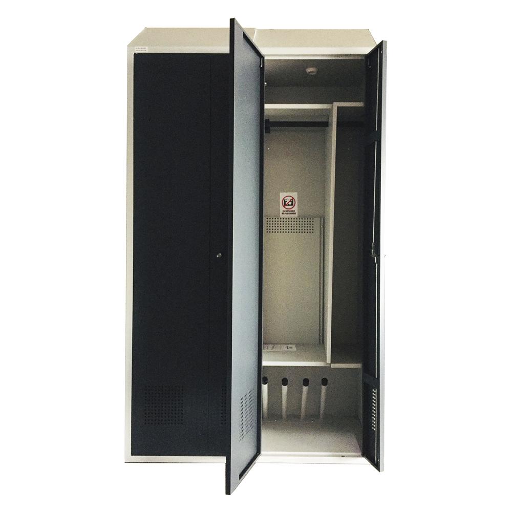 Vestiaire séchant métallique avec compartiment et porte-bottes intégrés