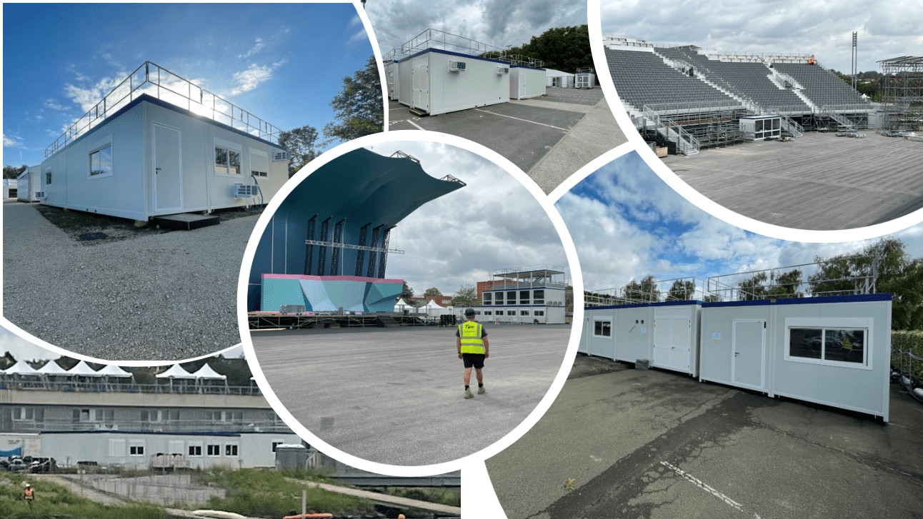 Collage d'installations modulaires de base vie