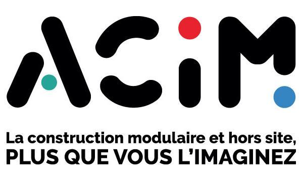 Logo ACIM : "La construction modulaire et hors site". Spécialiste du bâtiment modulaire.